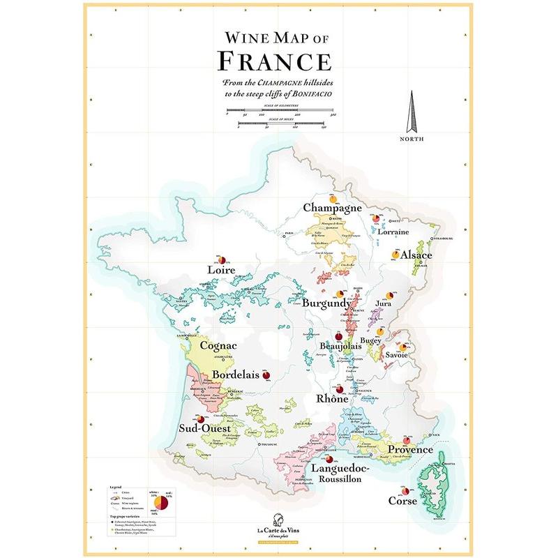Affiche Grande Carte des Vins & Alcools de France - CARTE DES VINS SVP